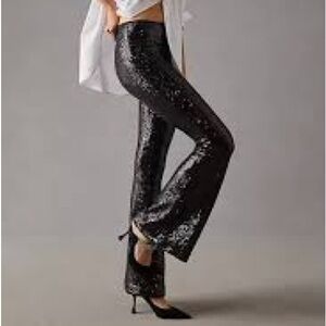 Anthropologie Joni Sequin Pant Black Size 10